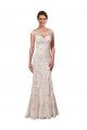 Illusion Bateau Neckline Fit and Flare Lace Wedding Dress