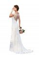 Illusion Bateau Neckline Fit and Flare Lace Wedding Dress