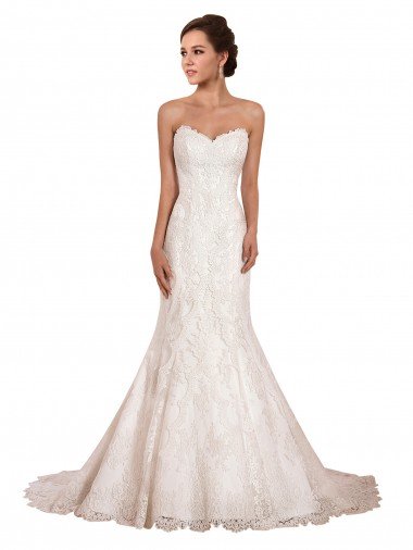 Shop Sweetheart Neckline Sexy Mermaid Lace Wedding Dress London