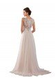 High Neck A-Line Tulle Wedding Dress with Lace Back
