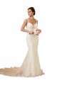 Modern Chapel Train Sweetheart Mermaid Lace Wedding Dress with Keyhole Back