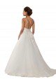 Modern Spaghetti Straps Ball Gown Tulle Wedding Dress with Lace Bodice