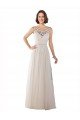High Lace Neck Illusion Back Tulle Boho Wedding Dress