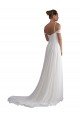 Off the Shoulder A-Line Ruched Chiffon Beach Wedding Dress