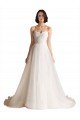 Strapless Sweetheart Lace Bodice A-Line Organza Wedding Dress
