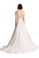 Illusion Neck A-Line Organza Wedding Dress