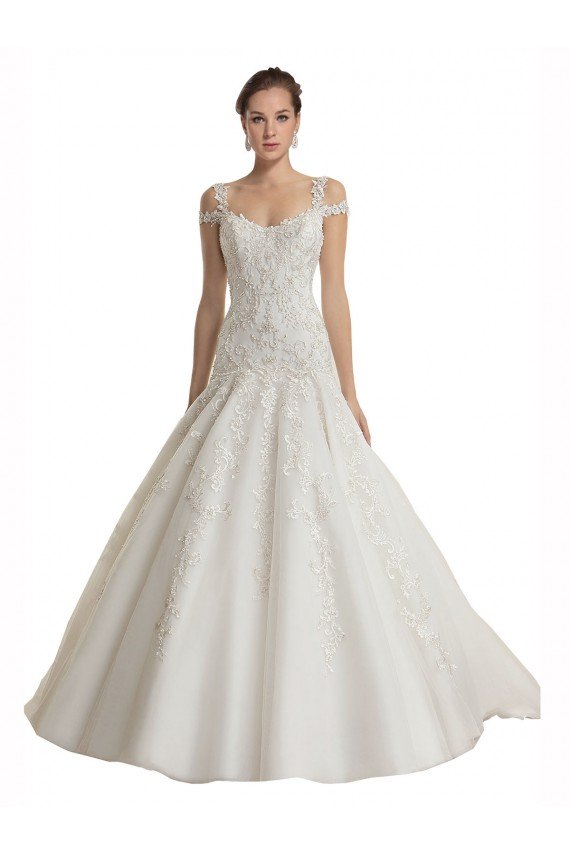 Off the Shoulder Mermaid Lace Tulle Wedding Dress