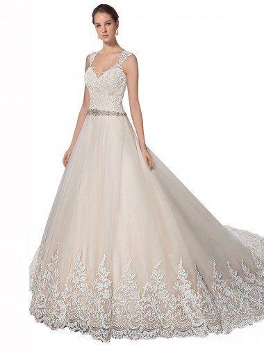 Shop Sweetheart Cap Sleeves Tulle Lace Wedding Dress London