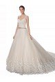 Sweetheart Cap Sleeves Tulle Lace Wedding Dress
