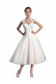 A-Line Short Tea Length Sweetheart Tulle Lace Beach Wedding Dress