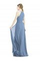 Keyhole Halter Chiffon Maxi Bridesmaid Dress