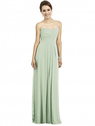 Shop Full Length Strapless Chiffon Bridesmaid Dress with Sweetheart Neckline London