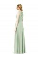 Halter Neckline Long Chiffon Bridesmaid Dress with Side Bow