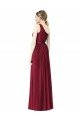 One Shoulder Full Length Long Chiffon Bridesmaid Dress.