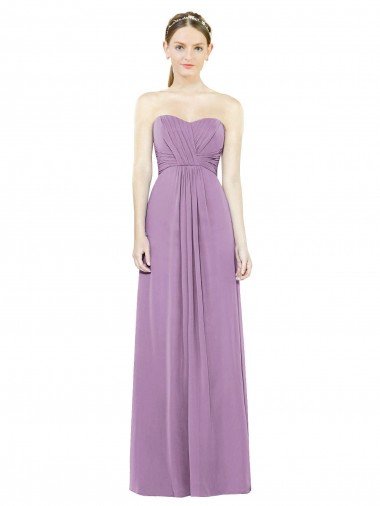 Shop Sweetheart Neckline Strapless Chiffon Bridesmaid Dress with Wrap Pleat London