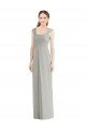Full Length Lux Chiffon Dress with Draped Bodice And Shirred Straps