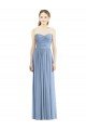 Strapless Long Chiffon Dress with Sweetheart Neckline And Draped Bodice