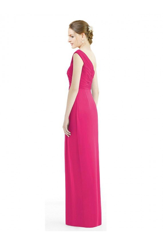 One Shoulder Long Chiffon Bridesmaid Dress