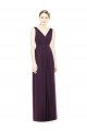V-Neckline Sleevelss Full Length Chiffon Bridesmaid Dress