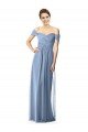Off the Shoulder Chiffon Bridesmaid Dress with Draped Bodice
