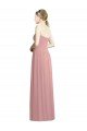 Crossover Draped Sweetheart Chiffon Formal Bridesmaid Dress with Front Slit