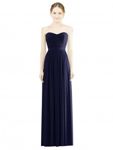 Shop Low Back Draped Strapless Chiffon Formal Bridesmaid Dress  London