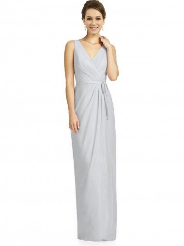 Shop Draped V-Neck Cocktail Length Chiffon Bridesmaid Dress London
