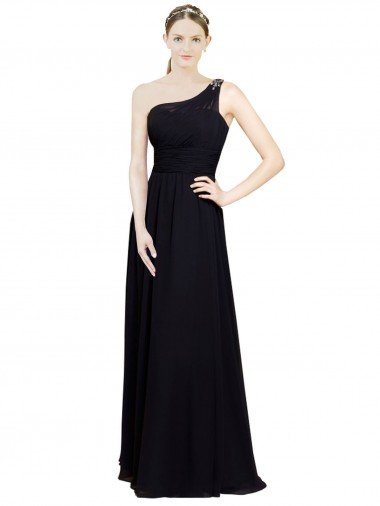 Shop Sweetheart Chiffon Bridesmaid Dress with Beaded One Shoulder Strap London