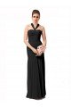 Long Halter Chiffon Bridesmaid Dress with Dropped Waist
