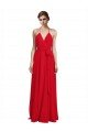 V-Neck Spaghetti Halter Strap Chiffon Bridesmaid Dress