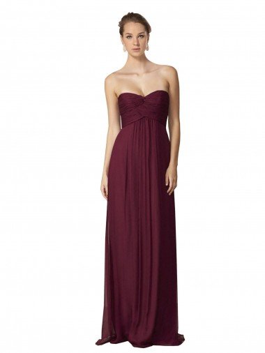 Shop Floor Length Chiffon Bridesmaid Dress with Sweetheart Neckline London