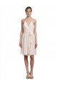 Short Knee Length Wrap Chiffon Halter Bridesmaids Dress