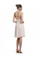 Short Knee Length Wrap Chiffon Halter Bridesmaids Dress