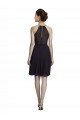 Short Knee Length High Neck Chiffon Bridesmaids Dress