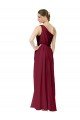 Draped One Shoulder Long Floor Length Chiffon Bridesmaid Dress