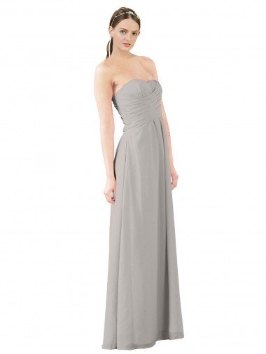 Shop Twisted Strapless Sweetheart Neckline Long Chiffon Bridesmaid Dress London