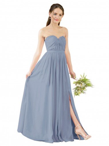 Shop Deep Sweetheart Neckline Open Back Long Chiffon Bridesmaid Dress London