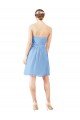 Short Knee Length Chiffon Cocktail Bridesmaid Dress with Twisted Strapless Sweetheart Neckline
