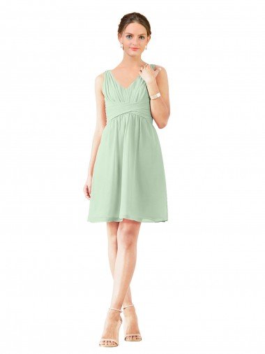 Shop v-Neckline Short Knee Length Chiffon Cocktail Bridesmaid Dress London
