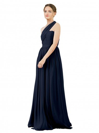Shop Draped One Shoulder Strapless Chiffon Bridesmaid Dress London