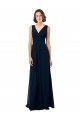 Chiffon Sleeveless Bridesmaid Dress with V Front and Back