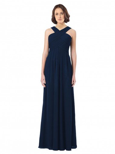 Shop Long Chiffon Bridesmaid Dress V-Neck Top London