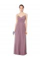 V-Neck Spaghetti Strap Open Back Long Chiffon Bridesmaid Dress