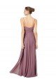 V-Neck Spaghetti Strap Open Back Long Chiffon Bridesmaid Dress