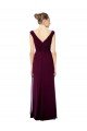Long Chiffon Strapless Bridesmaid Dress with Wide Front and Back V-Neckline