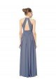 Long Chiffon High-Neck Sleeveless Bridesmaid Dress