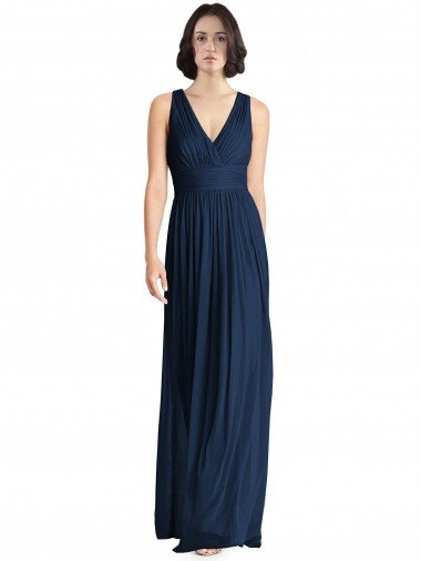 Shop Cut Out Back Long Chiffon V-Neck Bridesmaid Dress London