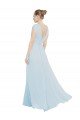 Chiffon Bridsmaids Dress with V-Neckline and Tie V Back