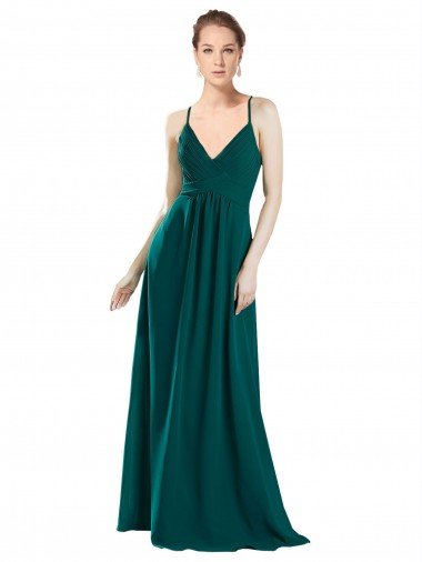 Shop Sexy Chiffon Bridesmaid Dress with Deep V-Neckline London