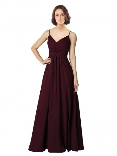 Shop V-Neck Chiffon Bridesmaid Dress with Twist Front Bodice London
